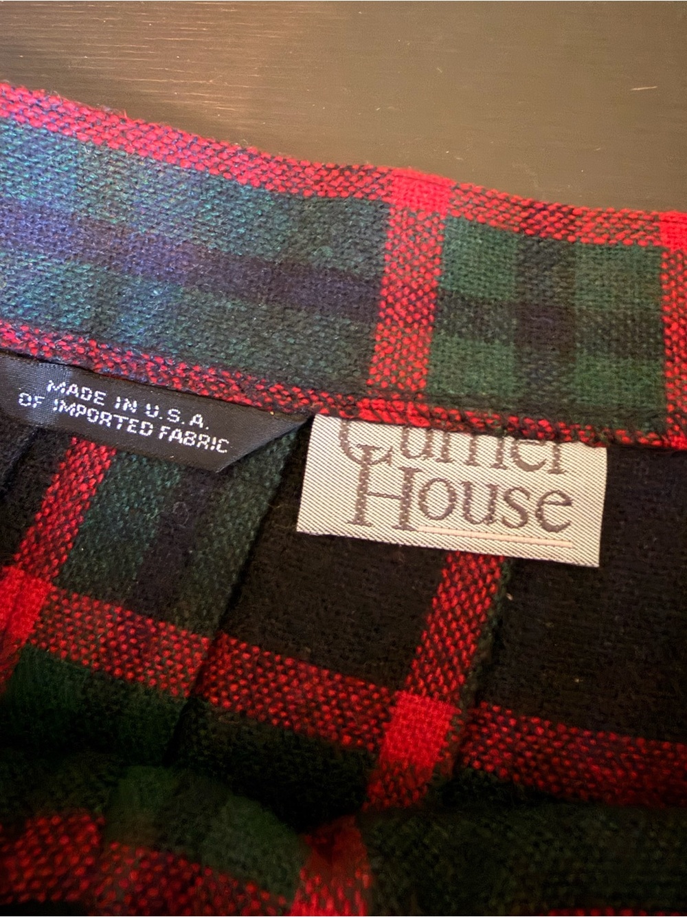 Cumer House Black Tartan Pleated Wrap kilt Skirt with Red & Green Plaid - Picture 5 of 5